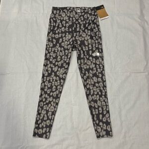 The North Face Girls Printed On Mountain Leggings Gray Leopard Print Size Large